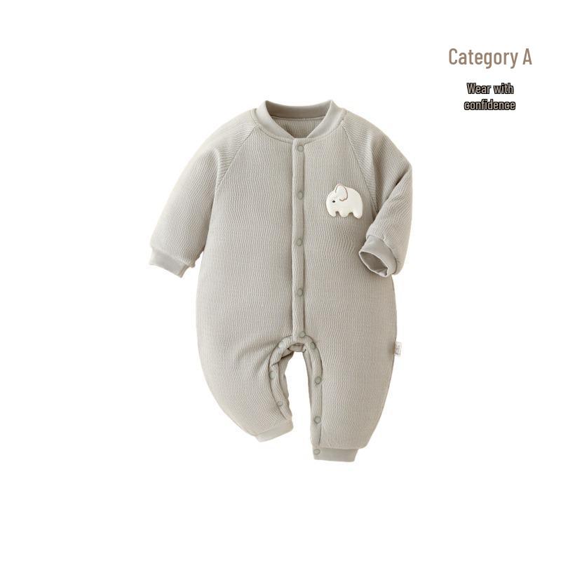 180g Extra Thick Quilted Winter Baby Romper - Pure Cotton, Class A, Warm Onesie