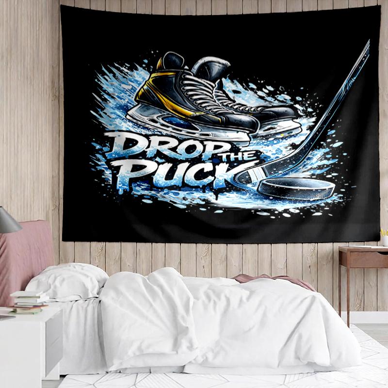 ice-hockey Print Tapestry, Backdrop, Easy Setup, Ideal for Bedroom, Office & Living Room, with Aesthetic Wall Hanging Decor.