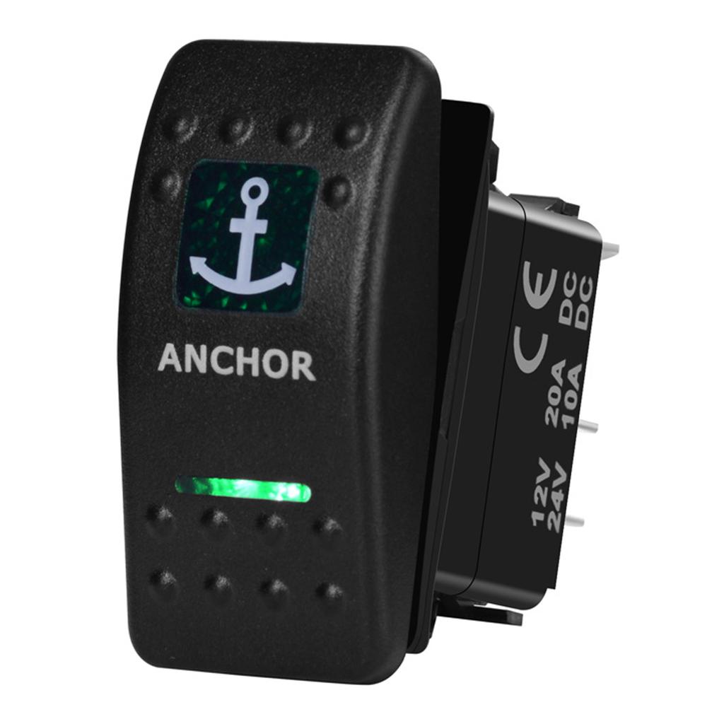 12V/24V Marine Rocker Switch Green LED SPST ON-OFF DPDT ON-OFF-ON Momentary Toggle for 4x4 Off-Road RZR ATV ARB Carling Style