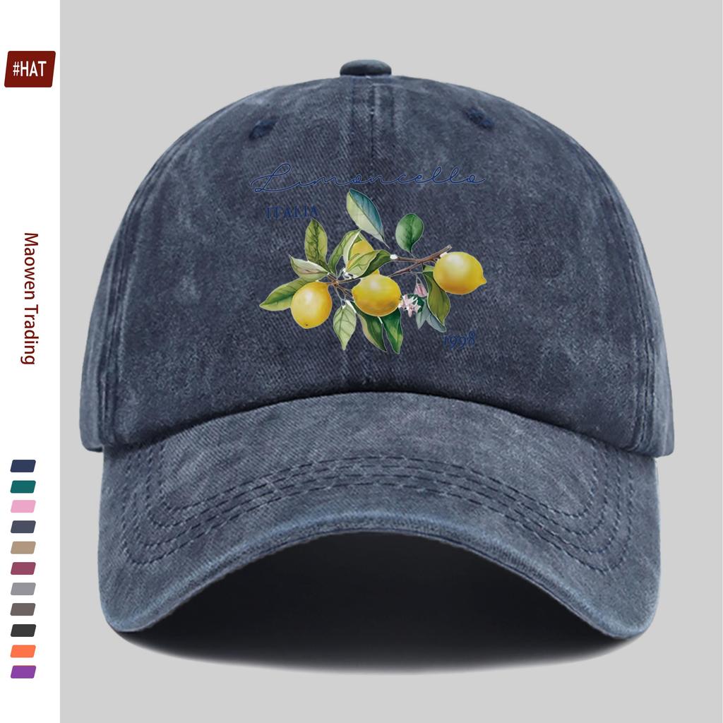 Pc Italian Lemon Print Baseball Cap Lightweight Spring Summer Casual Fantasy Design with Iconic Quote Sun Hat Multicolor Papa H