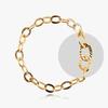 14K 18K Hollow Scallop Cut Oval Chain Gold Ring