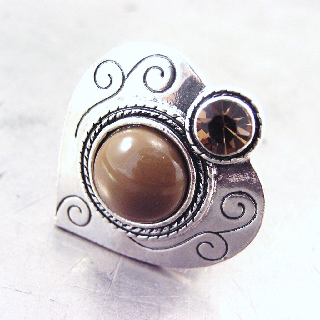 NOA [G5751] - Brown 'Love' Designer Ring