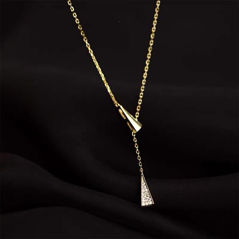 2024 Trendy 925 Sterling Silver Plated Cross Necklace for Women - Simple, Elegant, Cold Aesthetic Collarbone Chain