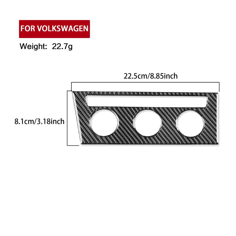 For Volkswagen VW Sagitar — LHD Real Carbon Fiber Central AC Button Panel Cover Trim Sticker Interior Decal Accessories