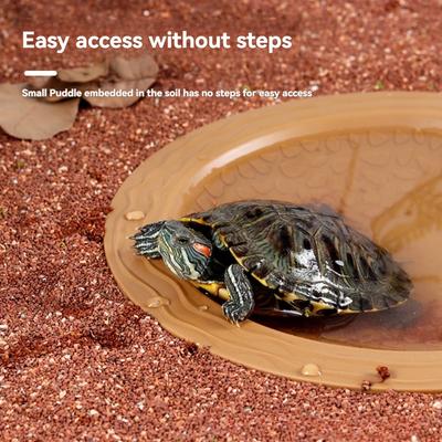 Turtle Specific Water Basin, Land Turtle Bath Basin, Half Water Turtle,drinking Tray, Climbing Pet Turtle Tank, Creating Scenery