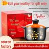 Ceramic Casserole Gift Set: High-Temperature Resistant Soup and Stew Pot for Dry Burning Gas Stoves.