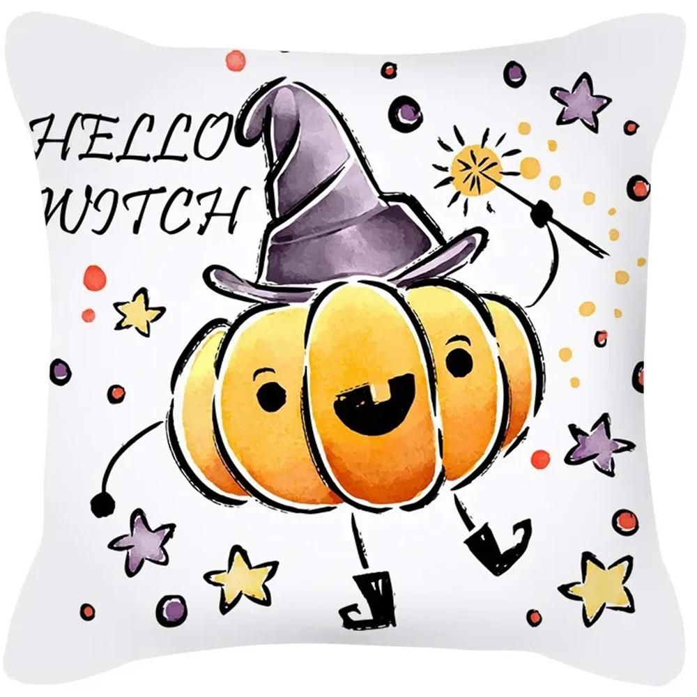 Halloween Decoration Cushion Pumpkin Cat Ghost Pillow Sleeve Is Suitable for Home Living Room Sofa Room Decoration