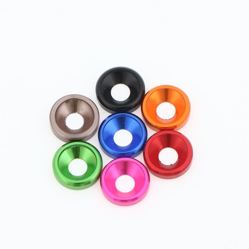 10Pcs M3 Colourful Aluminum Alloy Anodized Countersunk Head Bolt Washers Gasket For 1/10 Rc Car