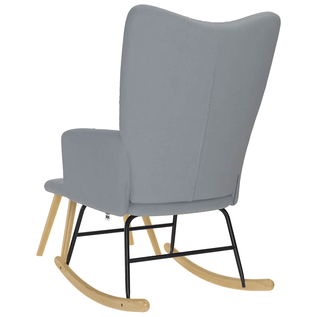 Rocking Chair with Footstool Light Grey Fabric