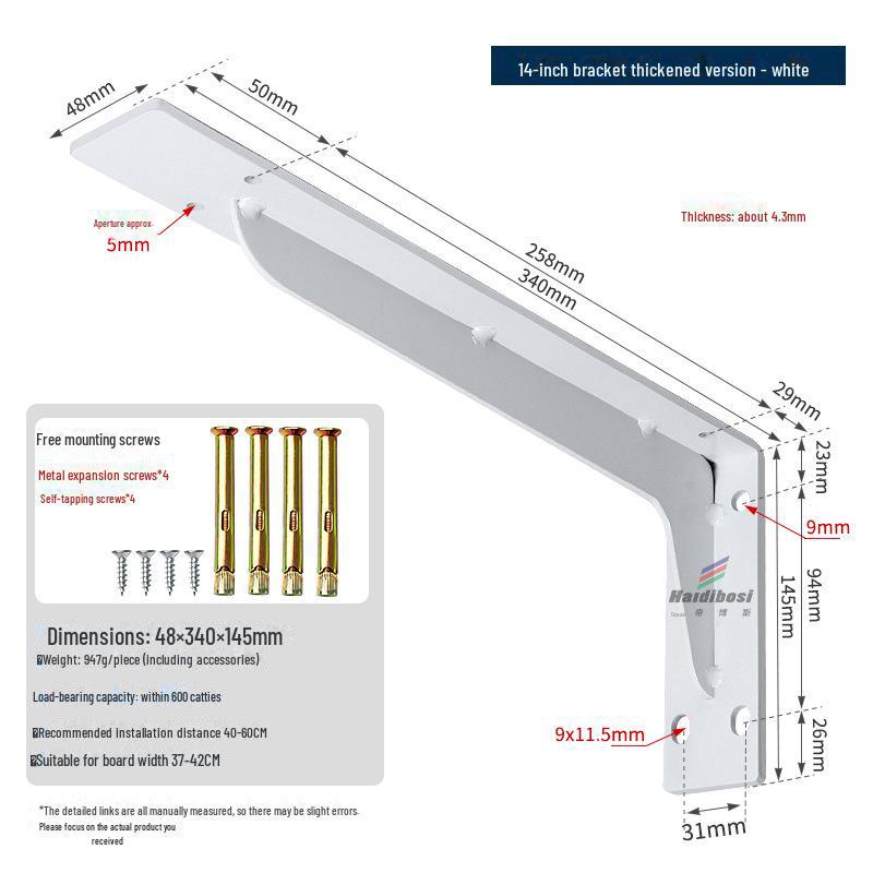 Suport de perete triunghiular rezistent pentru instalarea ascunsă a unui dulap TV