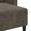 2 Seater Sofa with Chaise Longue L Shaped Dark Grey 125 cm Faux Leather