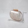 Woman New Fashion Wedding Accessory Women Acrylic Cute Round Evening Bag Woman Beige Solid Marble Luxury Party Prom Handbag Casual Trendy Clutch