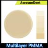 Багатошаровий блок PMMA для зубів 98*10-25MM Відкрита система для CAD/CAM Зуботехнічна лабораторія Зуботехнічна смола Стоматолог Матеріал для зубних протезів