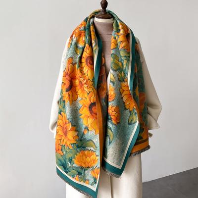 Französischer eleganter Imitationskaschmir dicker warmer Schal Herbst Winter High-End Mode Schal Frau Schals Stola Designer Wickeltuch Hijab