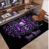 Skull Gothic Theme Soft Crystal Velvet Rug Custom Name & Text Print Non Slip Floor Rug for Bedroom Living Room