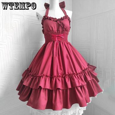 Lolita šaty Dámske klasické elegantné spodničkové šaty Lolita gotické šaty Vintage spodničkové šaty Jednofarebné princeznovské šaty
