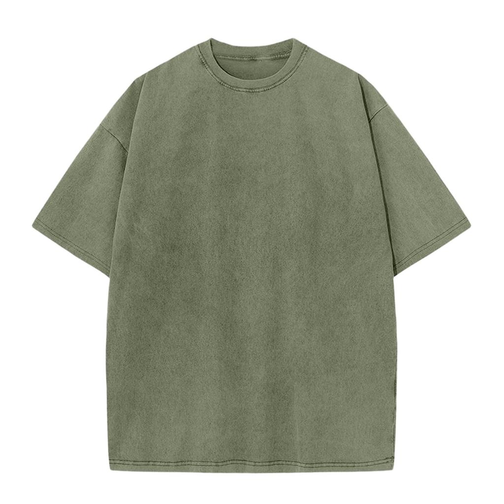Men's Short Sleeved Retro Cotton T-shirt Loose Half Sleeve
