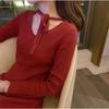 Natal Red Women's Fashion Christmas Robe Sweater Knitted Dress Women's Winter Annual Meeting Dress