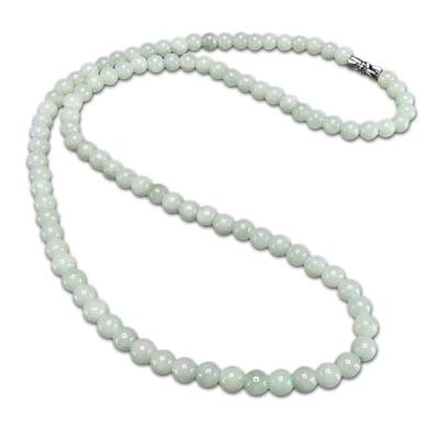 [Sekimachi] Jadeite Necklace, Genuine Jadeite, Approx. 5.5mm, Natural Stone, Approx. 52cm, Trivet, Charm