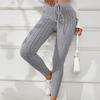 Yoga Pants High Elastic Adjustable Drawstring Tight Pants Solid Color Ribbed Slim Butt Lifting Versatile Leggings