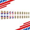 24 Pcs 4th of July Artificial Nail French Tip Stick on Nail Short Full Cover False Nail Independence Day Press On Nail