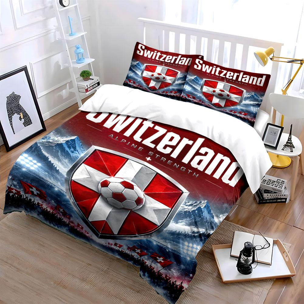 "Switzerland Flag Bedding Set" Bedding Duvet Cover Set Duvet Cover Pillowcases (1 * Duvet Cover 2 * Pillowcases, Without Duvet Insert)