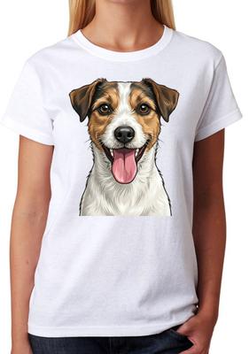 Ilustrație Față Câine Jack Russell Terrier Tricou Unisex pentru Femei Drăguț Tricou cu Animale de Companie