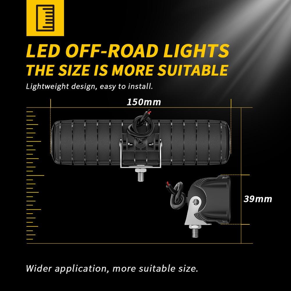 6Inch Car Light IP65 Waterproof LED Work Light Bar 12V Fog Headlight Driving Lamp For Car Motorcycle 3030 LED Chips White Yellow
