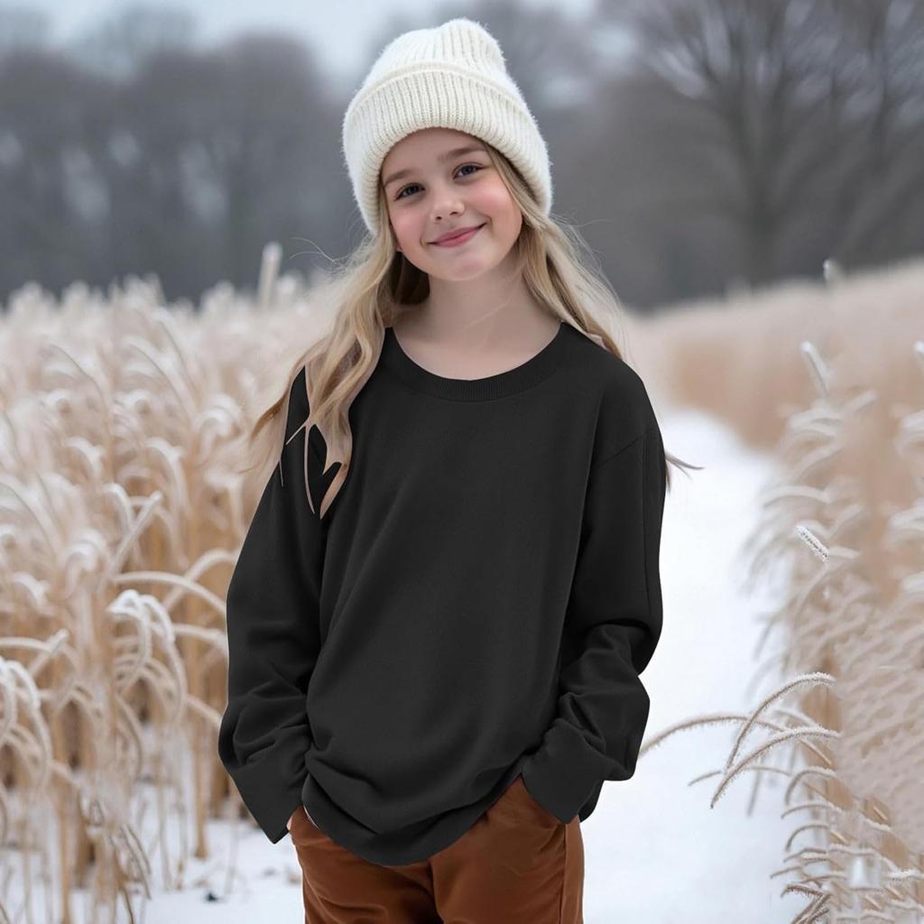 Kinder Jungen Mädchen Langarm T-Shirt Farbe Lässig Komfort Basis Schicht T-Shirt für Schule Tägliche Kleidung