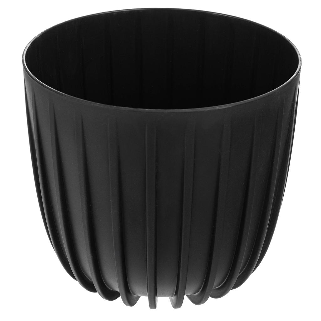 KADAX Blumentopf Übertopf Pflanzgefäß 12,5cm Rund Kunststoff Pflanzenständer Schwarz