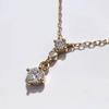 Used 4 Yondoshi K18PG Diamond Necklace 40cm 1.2g Pink Gold Women's Accessories Brand Jewelry Good Condition