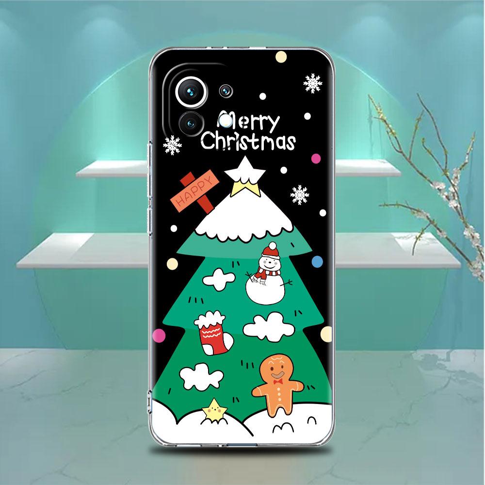Schneemann Weihnachten Niedliche Klare Hülle Für Xiaomi Mi Poco X3 NFC M3 Pro F3 F1 11 Lite 12 Note 10 11T 9T Transparente Telefonabdeckung