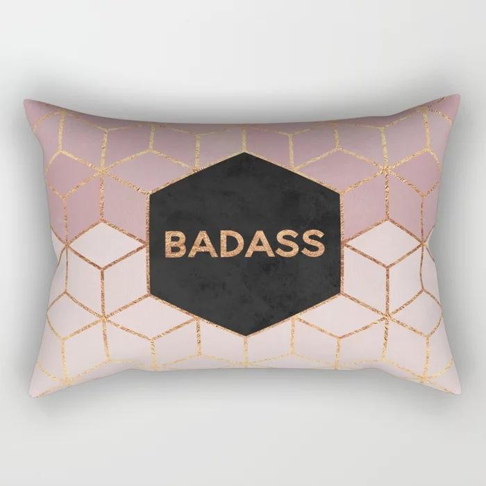 Geometric Letter Peach Leather Velvet Pillowcase Office Car Pillowcase