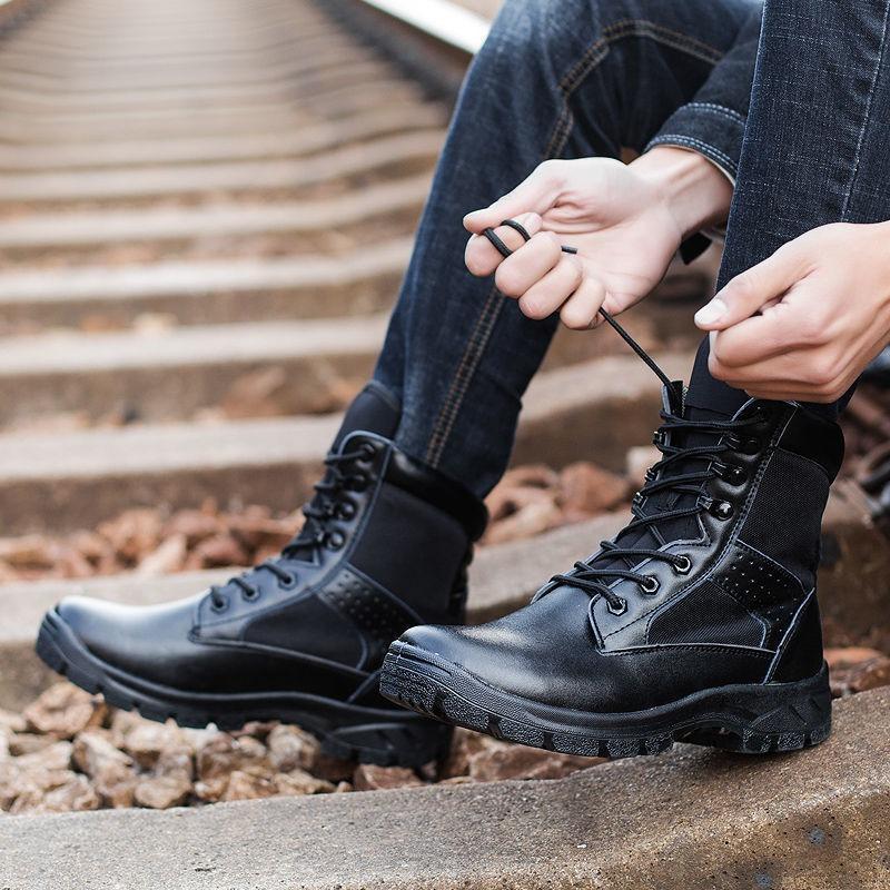 Unisex Boots High-top Boot High Quality Casual Leather Boots Work Safety Boot Desert Combat Boots for Men Women Hiking Boot Bota
