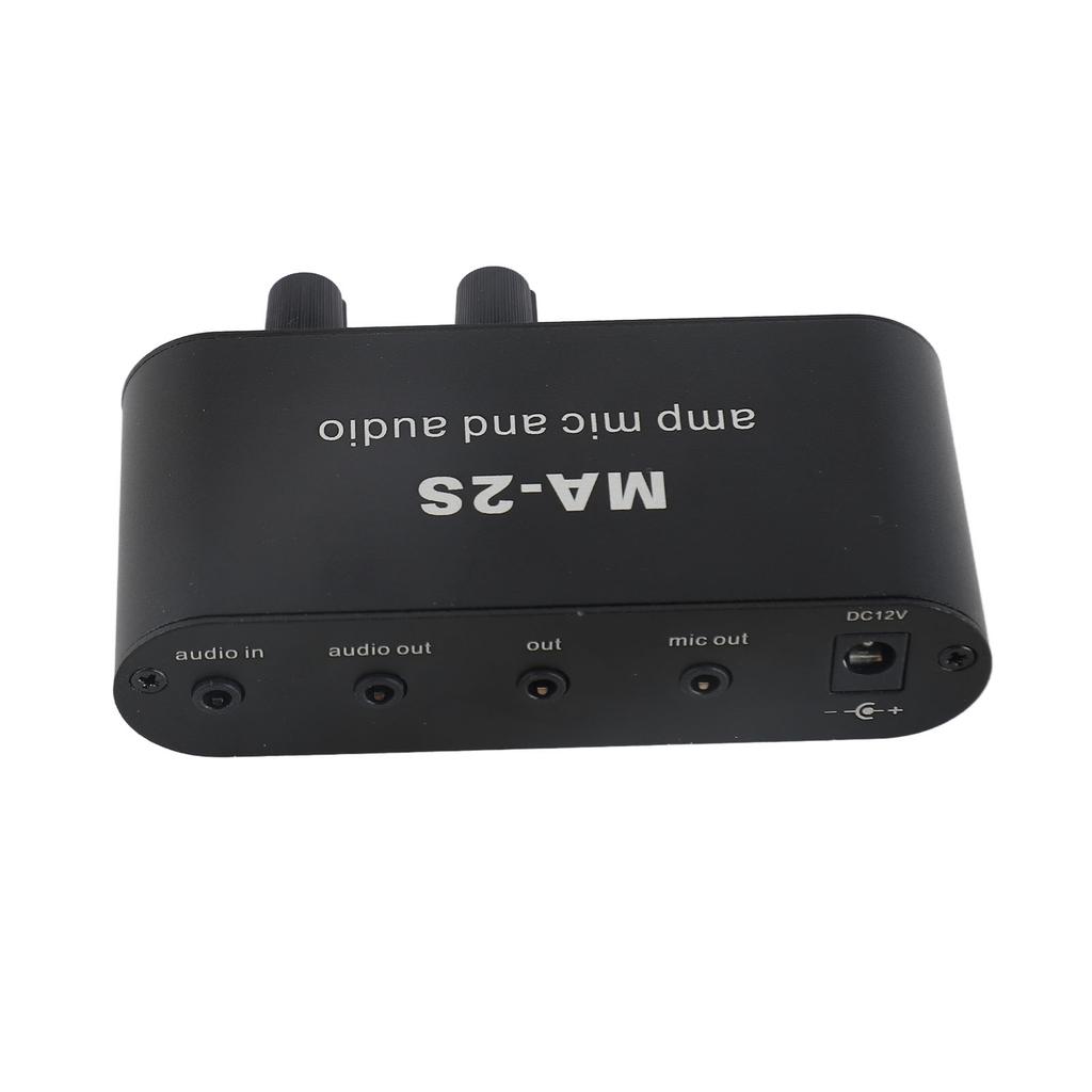 Small Stereo Audio Preamplifier 3 Output Ports Aluminum ABS Headphone Amplifier for Loudspeaker