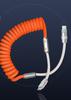 6A Spring Data Cable PD66W Super-fast Charging Dual Type-C Charging Cable for iPhone & Android Accessories