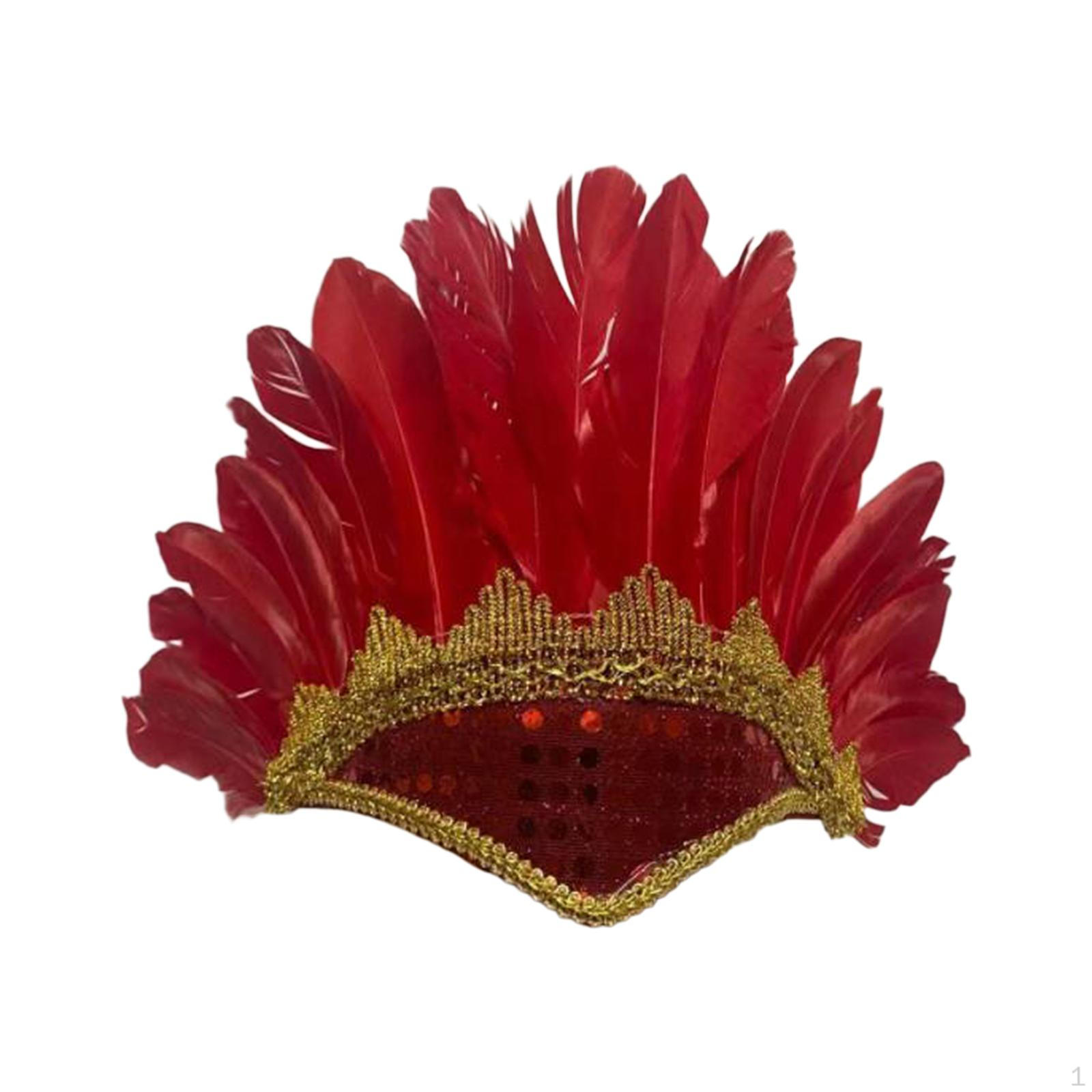 Головной убор с перьями для костюмированных вечеринок и фестивалей фиолетовый — фото 7