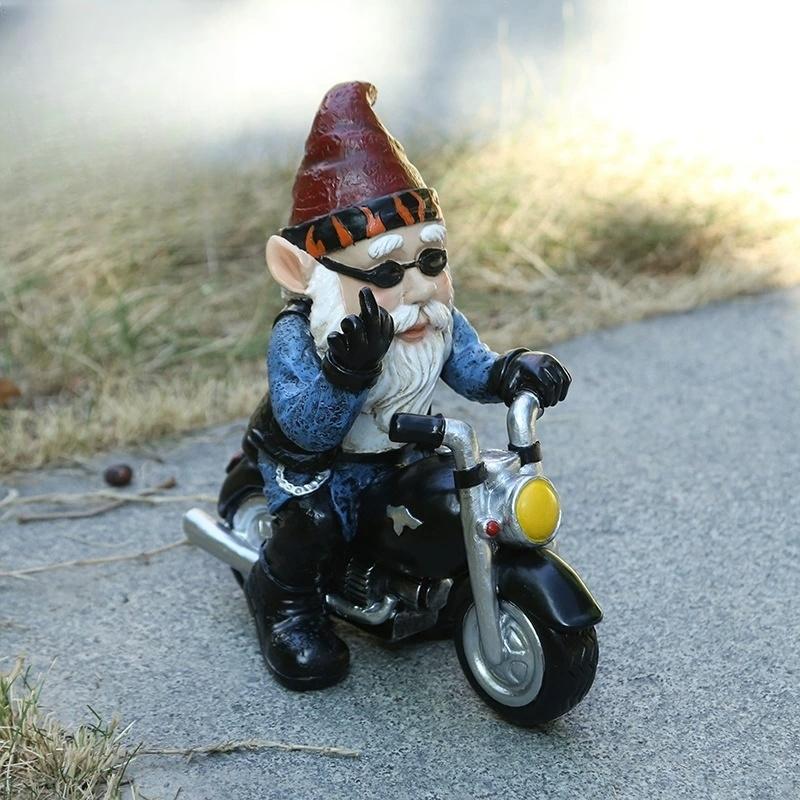 Cartoon Gnomes Statue Outdoor Garden Yard Decorations Cute Funny Dwarf Statue Middle Finger Gnome Creative Tree Hanging Ornament