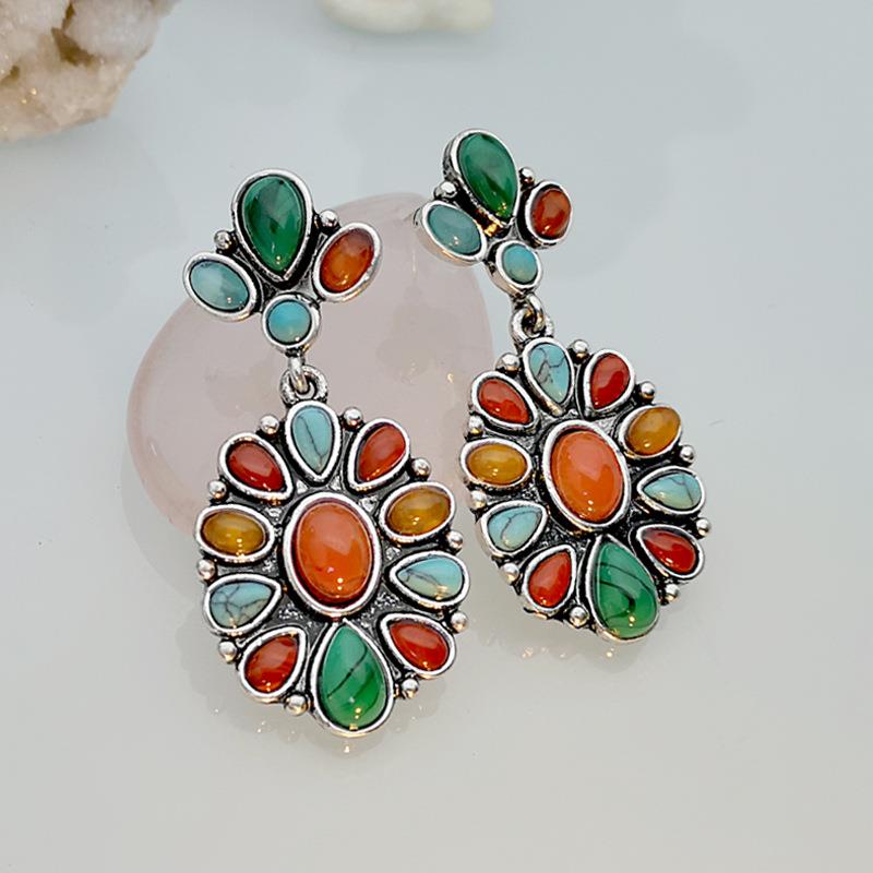 Vintage Colored Zircon Earrings Imitating Australian Luxury women's Accessories Jewelry Bride Charm Wedding Gift