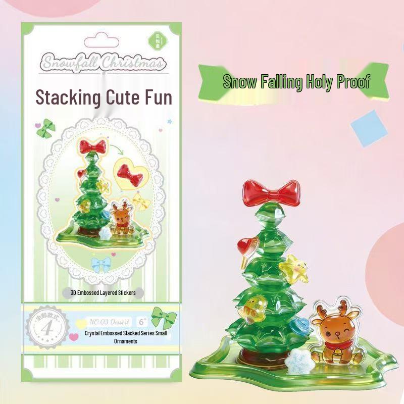 3D Crystal Embossed Stickers: Stackable Art Decor & Ornaments for Kids and Journals. Energetic Little Bad Collection.