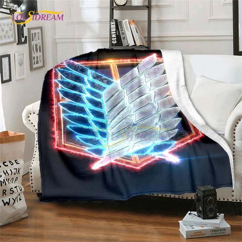 Attack On Titan Blanket Cover Anime Blankets for Beds Sofas Soft Carpet Warm Bed Sheet Bedspread Bedding Queen Size Room Decor