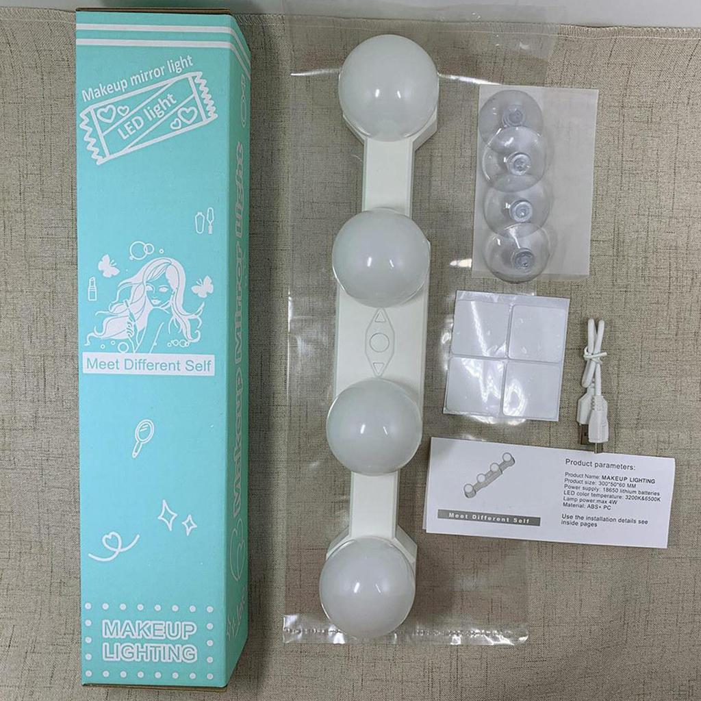 Make Lights 4 Led Vanity Dressing Table Bathroom Bulbs USB