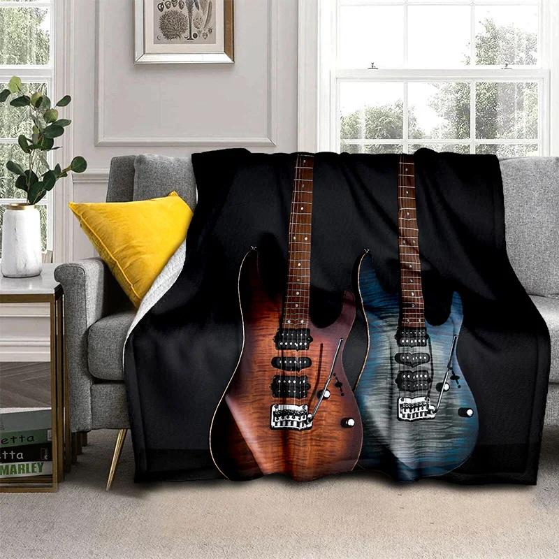 Electric Guitar 3D Classical Guitar Blanket,Soft Throw Blanket for Home Bedroom Bed Sofa Picnic Travel Office Cover Blanket Kids