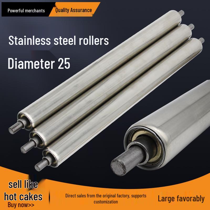 Stainless Steel Idler Roller Shaft 25mm 38/50/60mm for Conveyor Belt