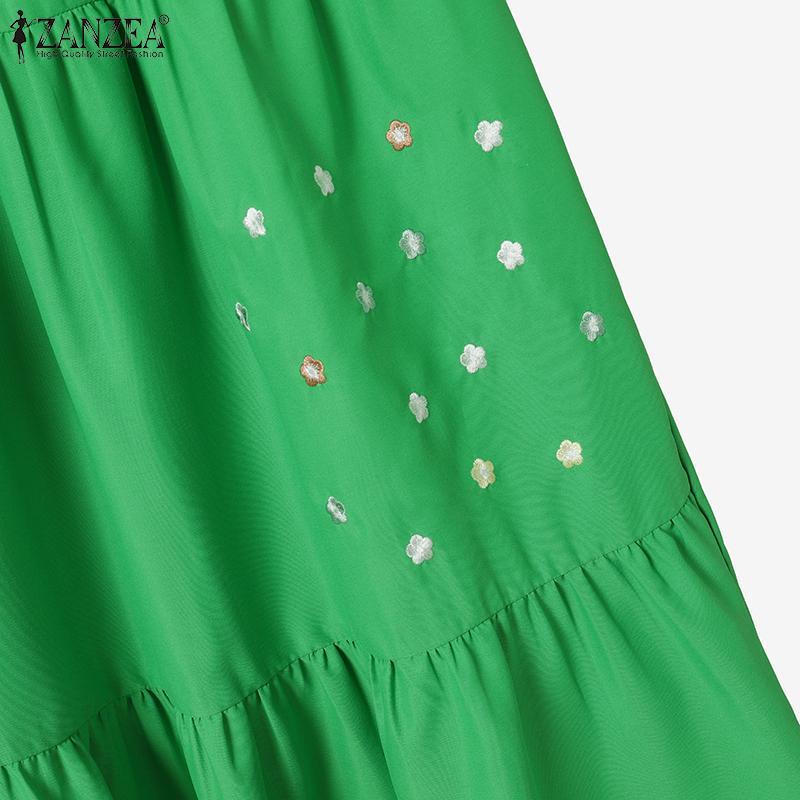 ZANZEA Women 3/4 Sleeve Blouse and Long Skirts Casual Two Piece Suit Sets