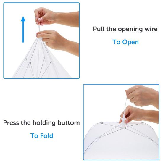 Mesh Food Cover for Picnic Camping Large Pop-Up Tent Umbrella Collapsible Reusable Mesh Covers for Outdoor BBQ Parties