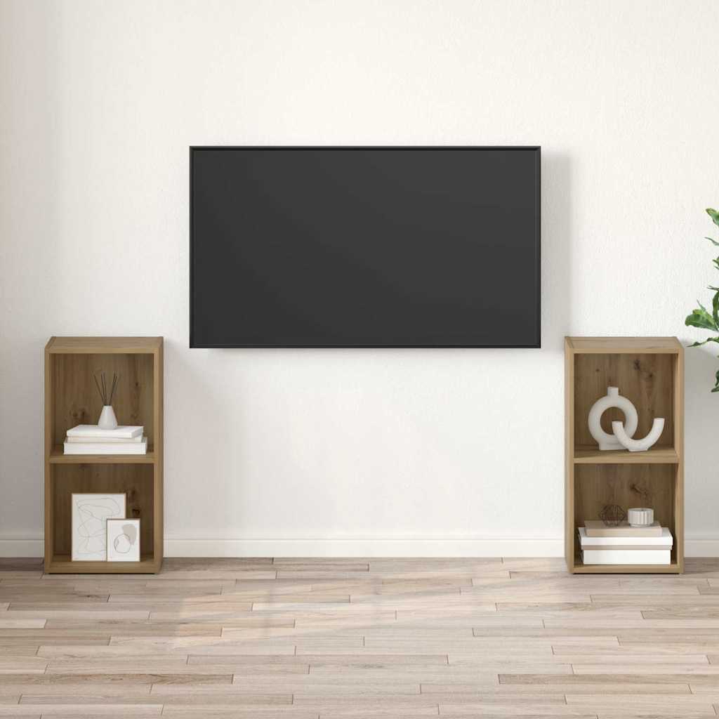 TV Cabinet Set 2 pcs Artisan Oak 37 x 35 x 72 cm Particleboard