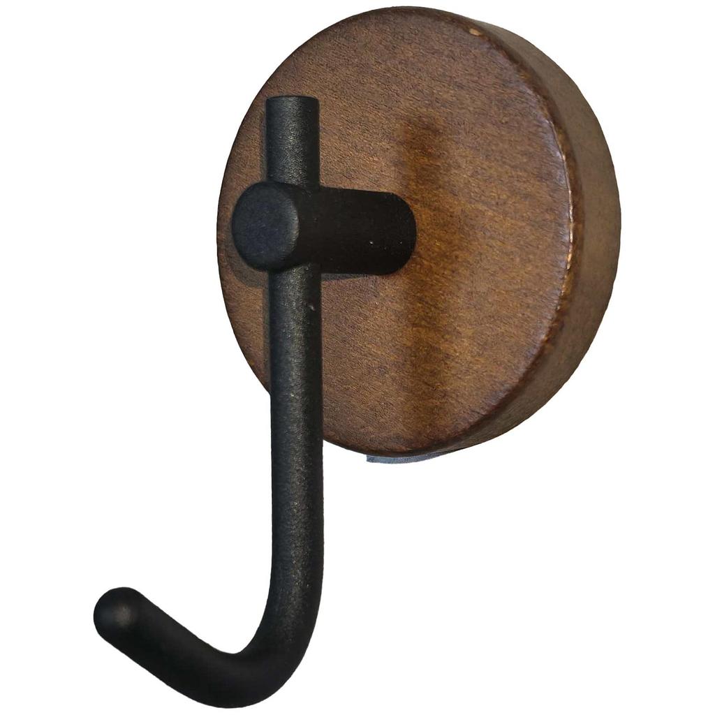 Solid Wood Walnut Door Hook - Punch-Free Adhesive Wall Hanger