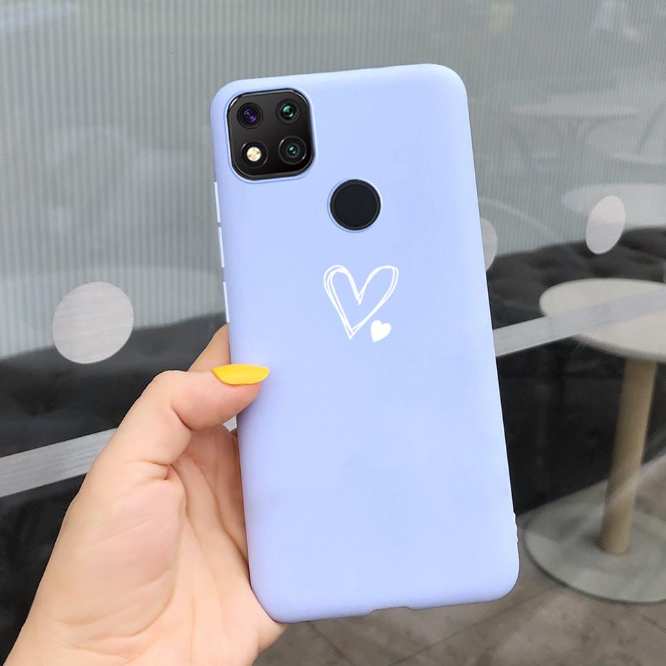 Couple Love Heart Phone Case For Xiaomi Redmi 9C Case Soft Touch Silicone Cover For Xiaomi Redmi 9C NFC 9 C Back Cover Capas