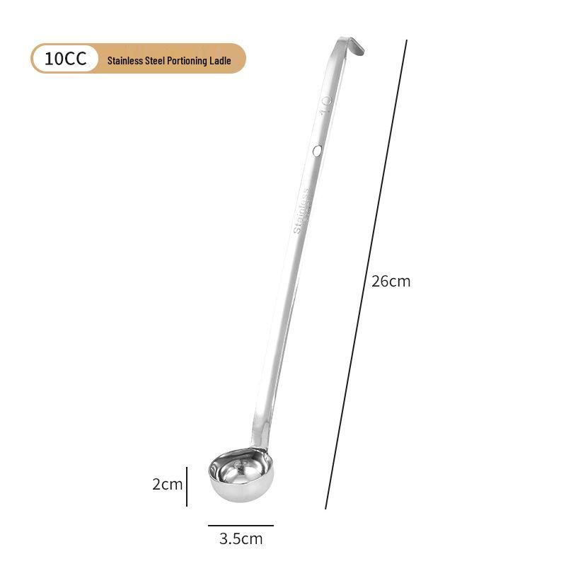 Stainless Steel Deepened Quantitative Spoon - Long Handle, Ounce Measure, Multiple Sizes, Ideal for Soups and Juices.